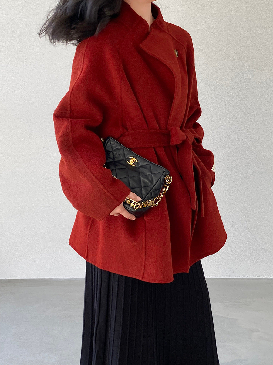 【cimz6616】實拍高級大氣厚款立領雙面羊毛呢大衣外套（羊毛100)251120