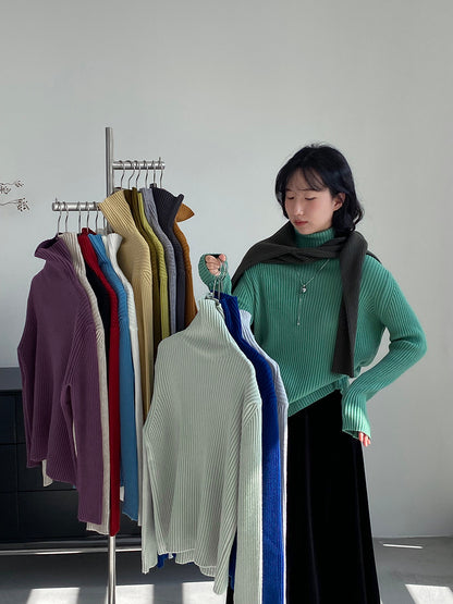 【cimz1388】實拍高領加厚高級感針織毛衣251128