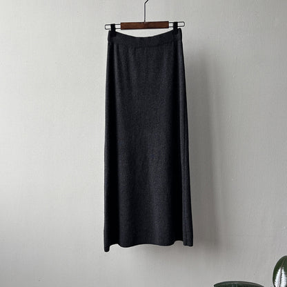 【YP682】 實拍高腰軟糯垂感針織長裙251023