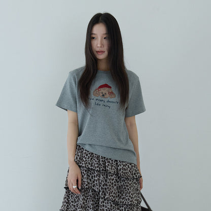 【LD11202】實拍日系🐶小狗印花刺繡寬鬆百搭顯瘦短袖T恤260407
