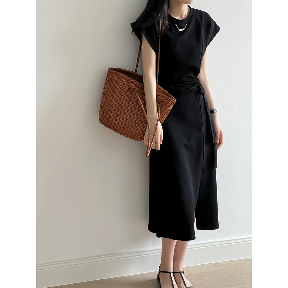 在台現貨【Y695】實拍韓國夏天開衩綁帶棉質洋裝