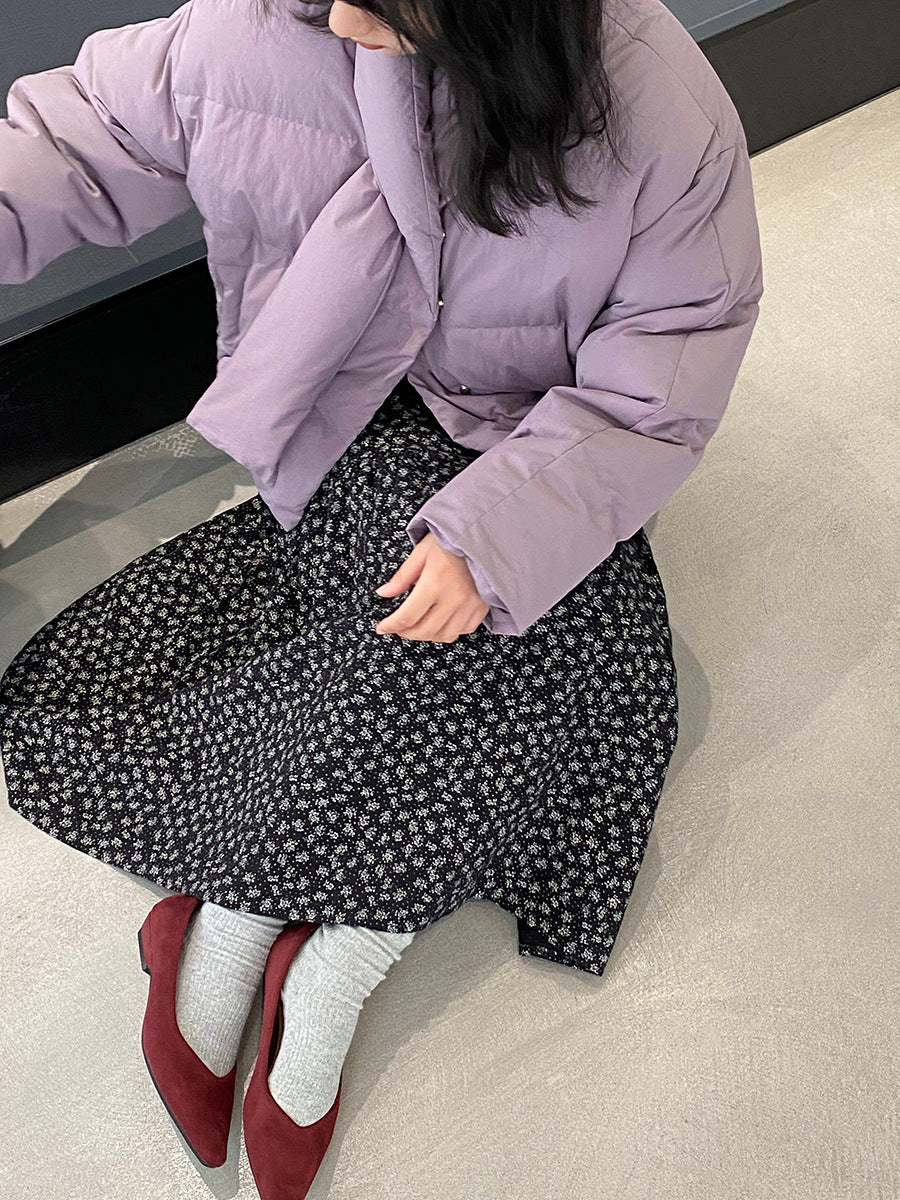 【cimz6385】實拍氣質芋色保暖白鴨絨外套＋圍脖（白鴨絨90)251120