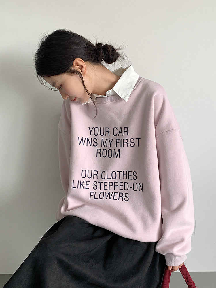 【LD11021】實拍加絨加厚印花寬鬆情侶裝衞衣251110