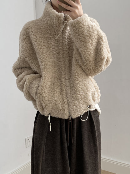 【YH8567】實拍冬天保暖厚款立领羊羔毛外套251113