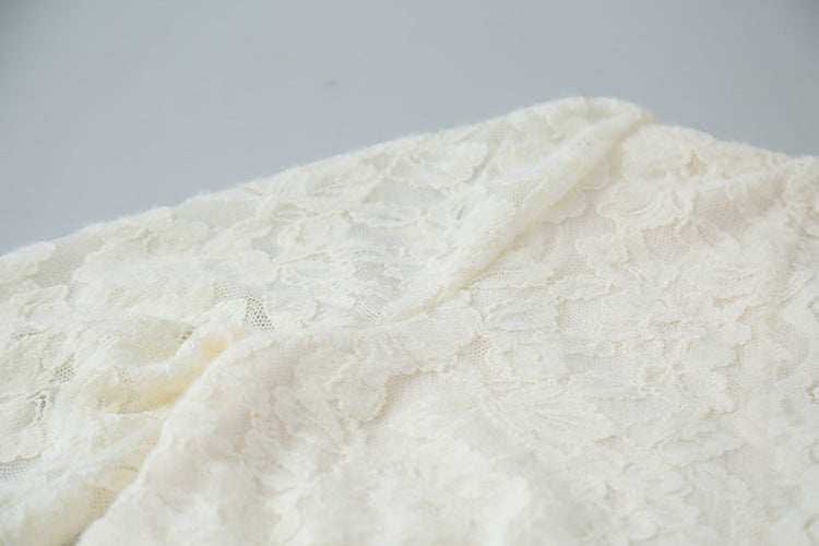 【LD3295】實拍法式喇叭袖加絨蕾絲衫251103