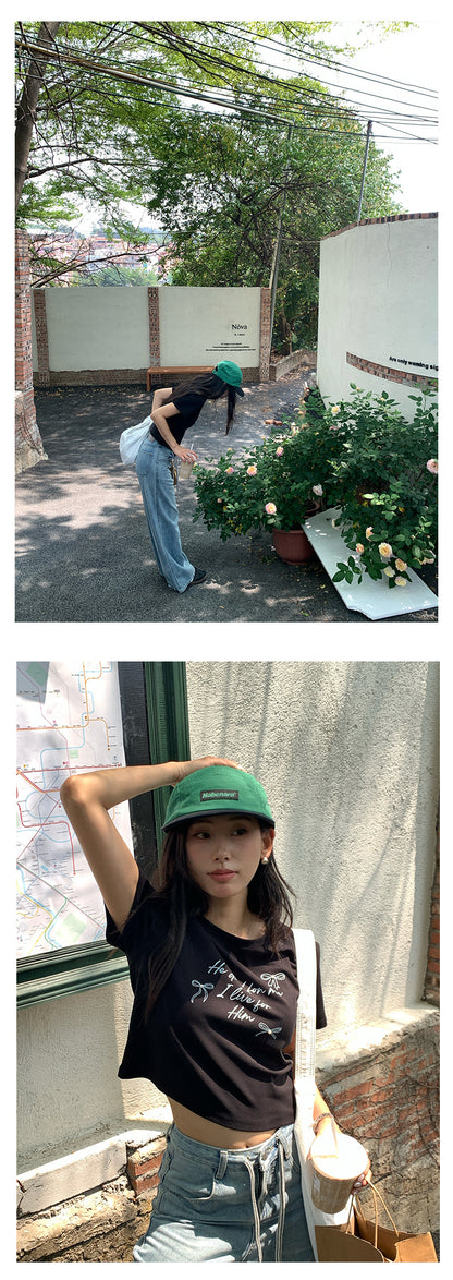 【H5161】實拍夏天甜美優雅蝴蝶結珍珠印花t恤250407