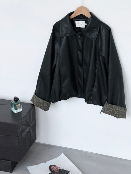 【cimz1667】實拍個性復古黑色工裝皮衣外套251120