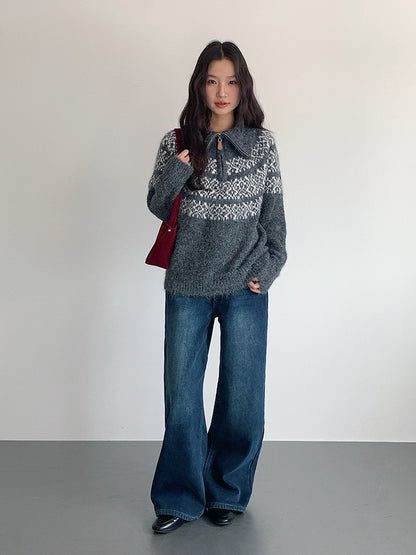 【LD11010】實拍S~XL復古加絨加厚高腰直筒牛仔褲251110