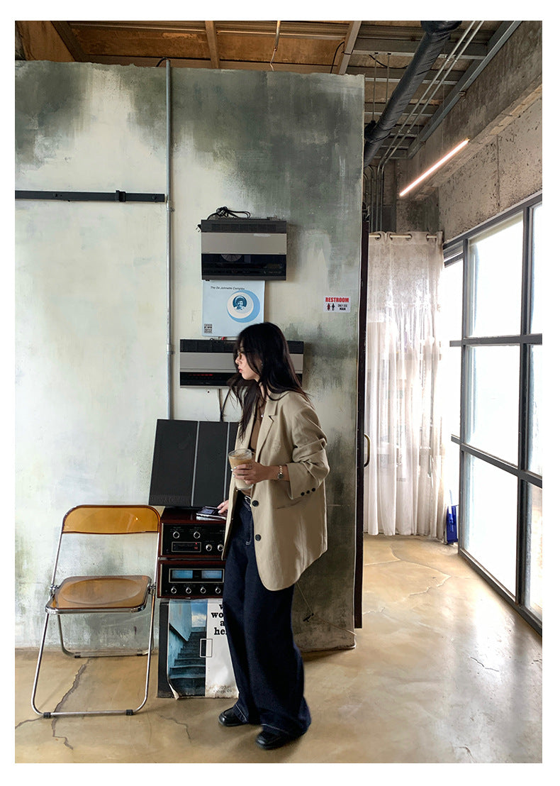 【H5385】實拍韓版秋季顯瘦休閒西裝外套250902