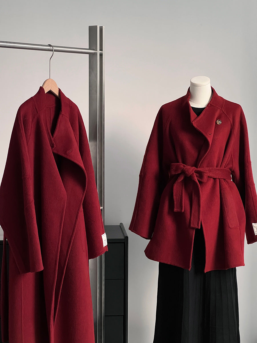 【cimz6616】實拍高級大氣厚款立領雙面羊毛呢大衣外套（羊毛100)251120