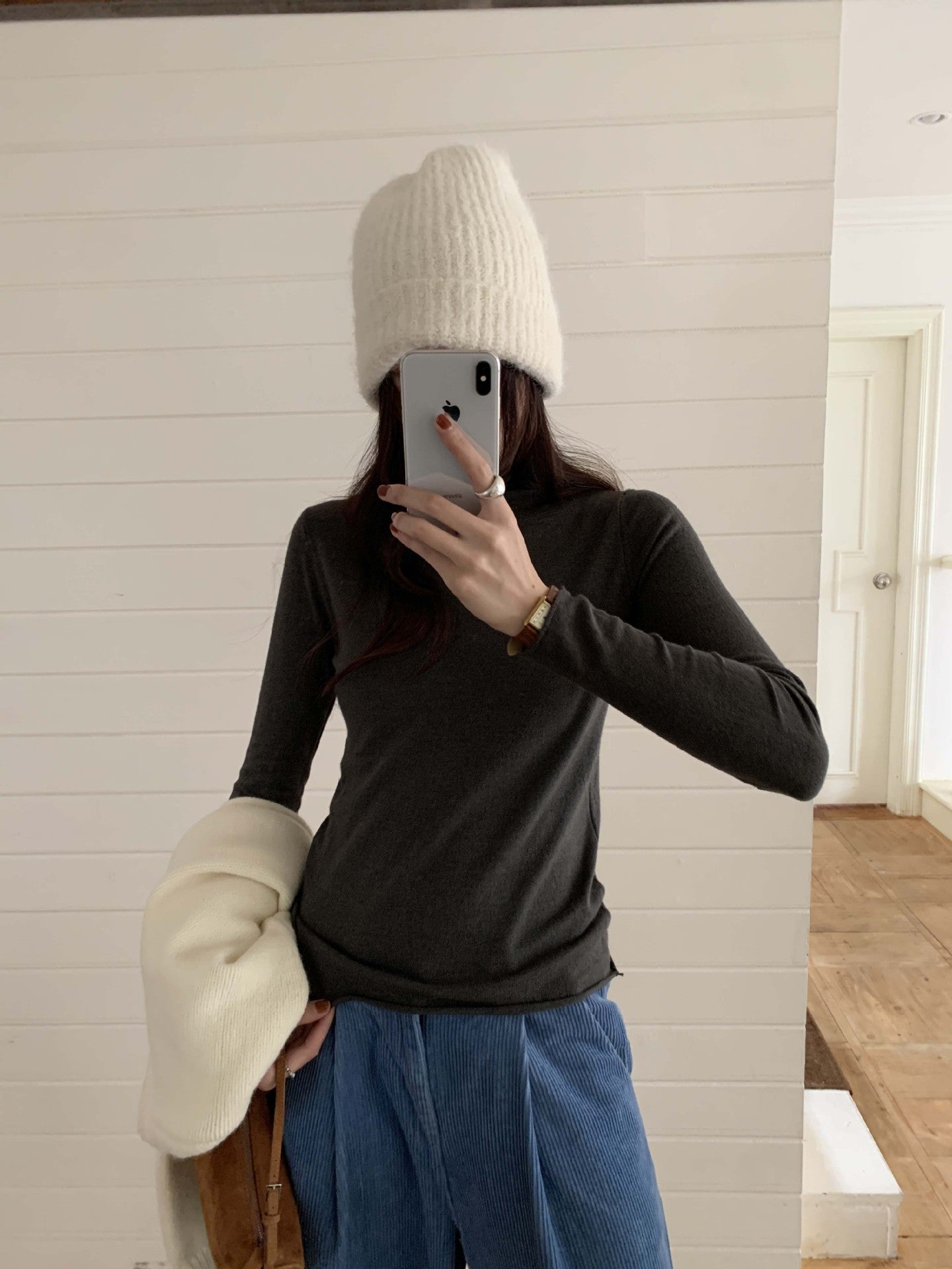 【H5481】實拍基礎6色堆堆領毛針織T恤251109