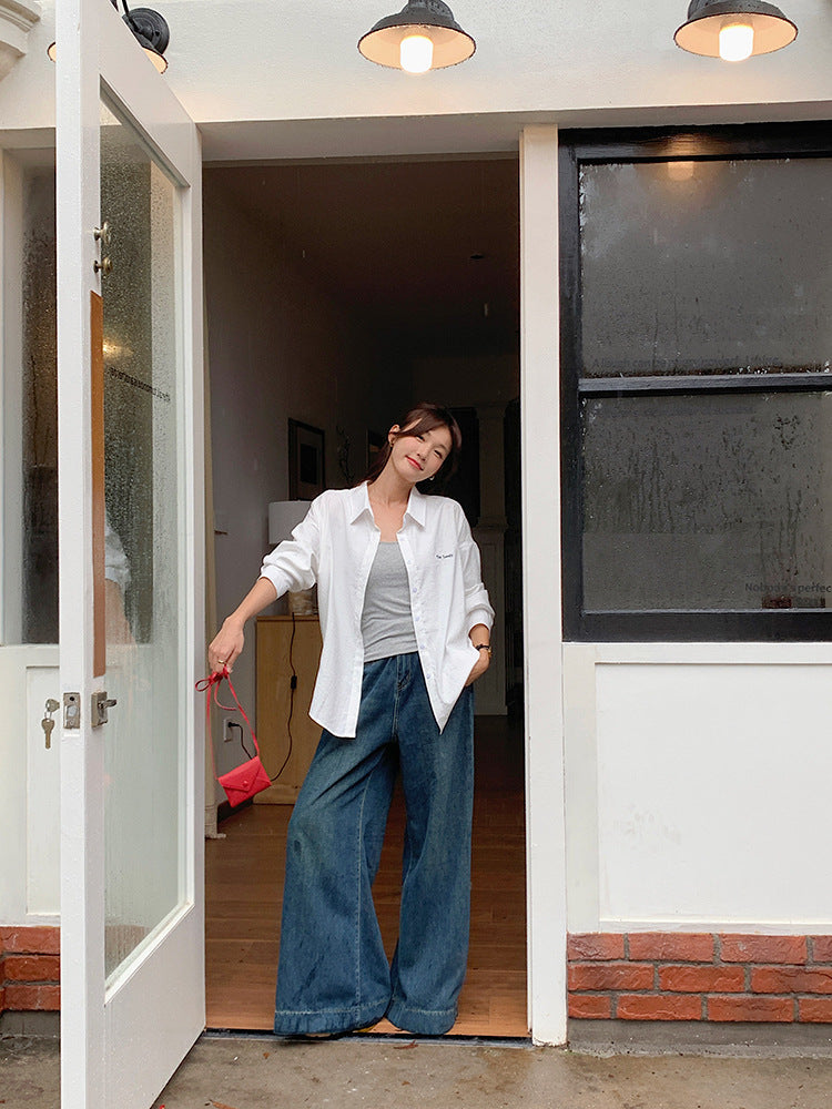 【LD2054】實拍麂皮絨感刺繡襯衫251103