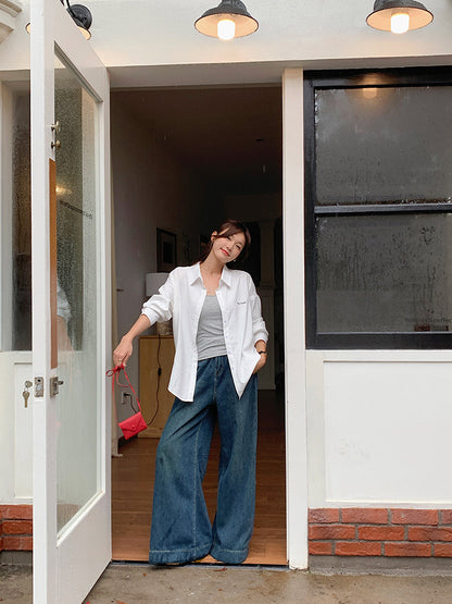 【LD2054】實拍麂皮絨感刺繡襯衫251103