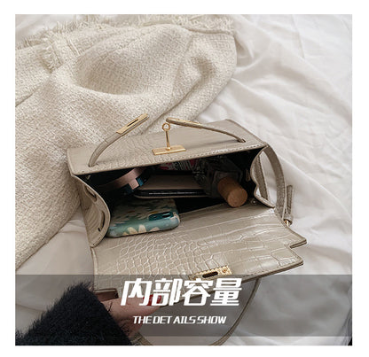 【B7814】法式質感復古石頭紋手提肩背包250514
