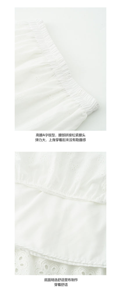 【H5180】實拍夏日甜美刺繡鬆緊腰長裙250415
