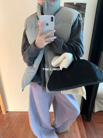 【L9309】實拍檸檬秋冬基礎款寬鬆百搭口袋拉鍊背心（內裡鋪棉）251117