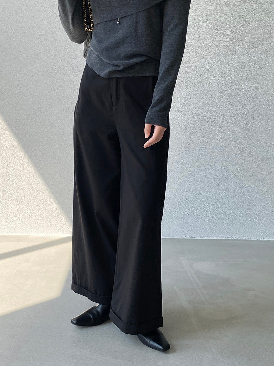 【cim1678】實拍法式高級優雅感顯瘦天絲棉直筒褲251030