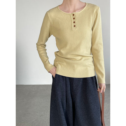 【cimYL369】實拍圓領坑條安迪绒氣質針織衫251201