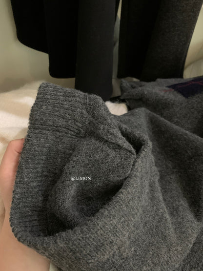 【L6880】實拍檸檬秋冬菱格針織開衫+圓領背心+針織裙251117