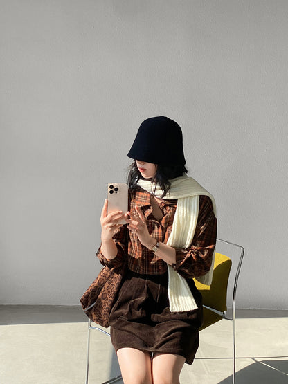 【cimz1753】實拍磨毛加厚復古格紋襯衫 251120