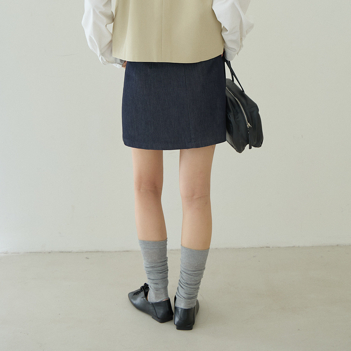 【LD11166】實拍S~XL高腰修身不規則西裝A字短裙/褲裙（內有安全褲）260309