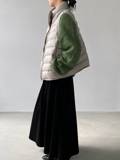 【cimz6377】實拍立領排骨雙頭拉鏈羽絨背心(90白鴨絨)251120