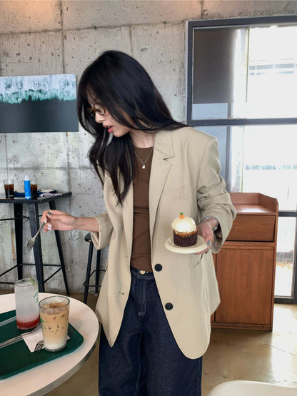 【H5385】實拍韓版秋季顯瘦休閒西裝外套250902