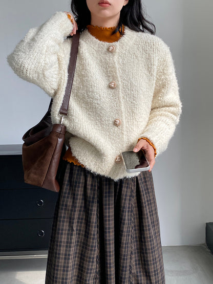 【cimz1391】實拍毛茸茸可愛羊毛針織毛衣開衫（羊毛14%)251201