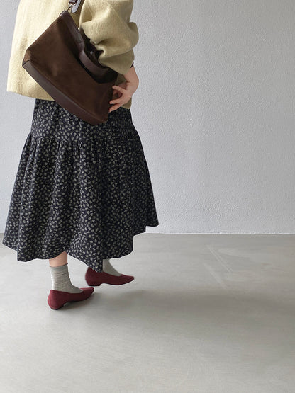 【cimz1729】實拍復古時髦碎花加絨長裙251128