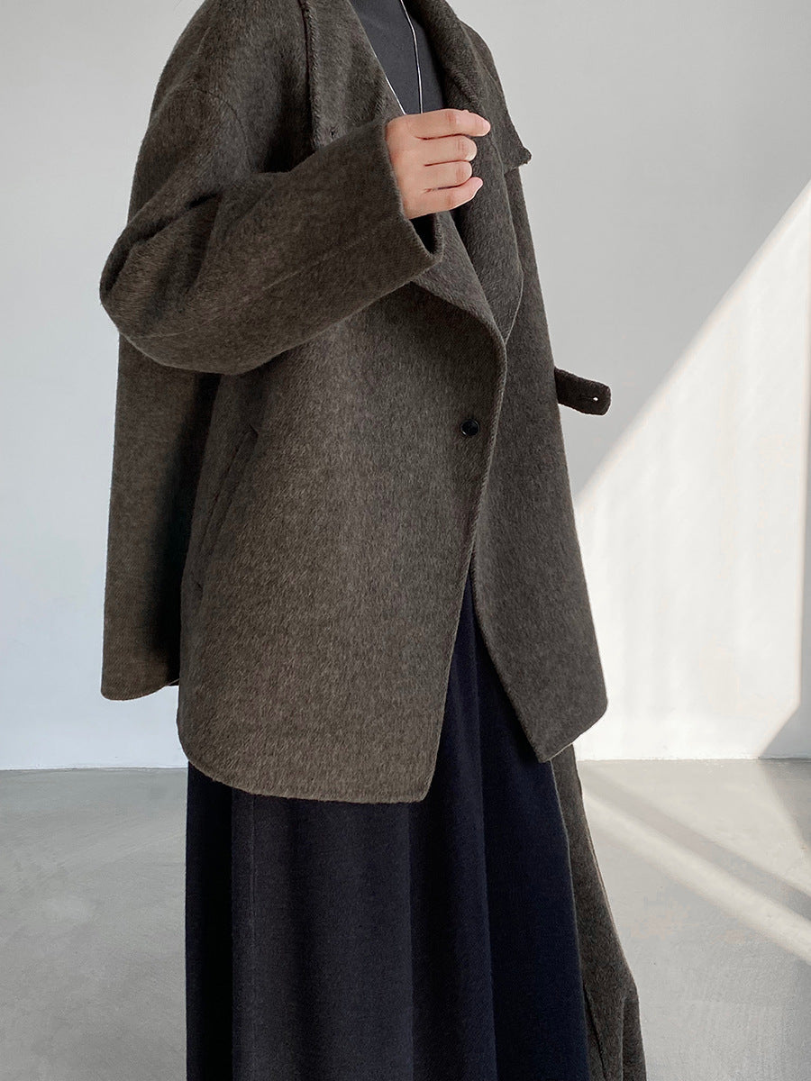 【cim2517】實拍蘇黎世冬日立領雙面呢毛呢外套大衣(100羊毛)251030