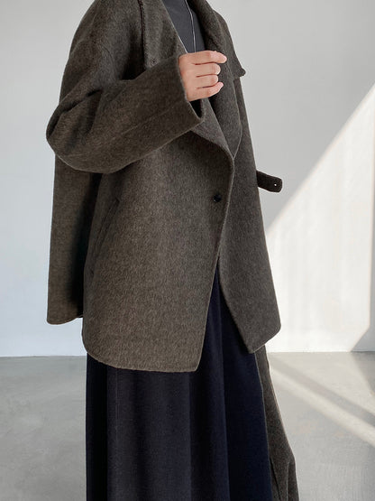 【cim2517】實拍蘇黎世冬日立領雙面呢毛呢外套大衣(100羊毛)251030