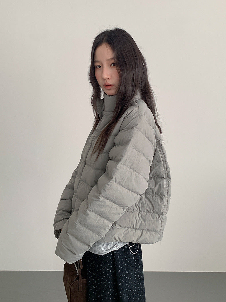 【LD11067】實拍簡約設計保暖立領含絨棉服外套（白鴨絨50%)
251209