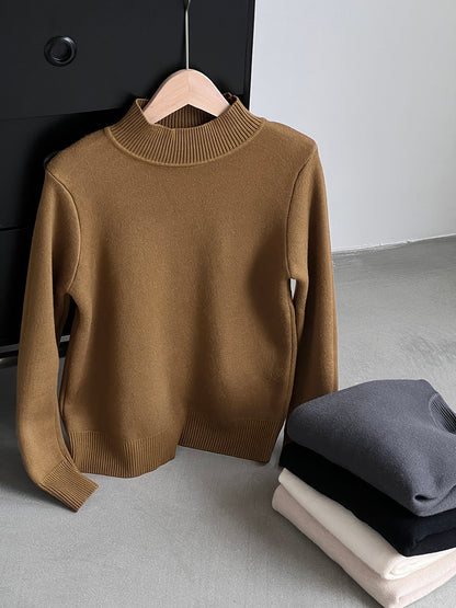 【cimz1190】實拍一體絨加絨加厚保暖小高領針織衫251120