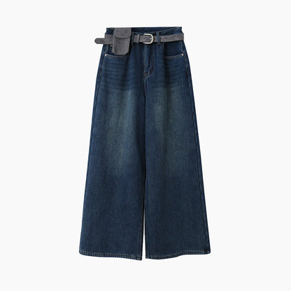 【LD11049】實拍S~XL美式加絨加厚高腰牛仔褲＋皮帶腰包251202