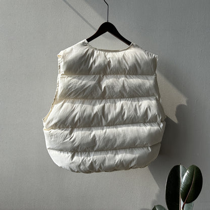 【Y82635】實拍秋冬簡約圓領棉背心251106