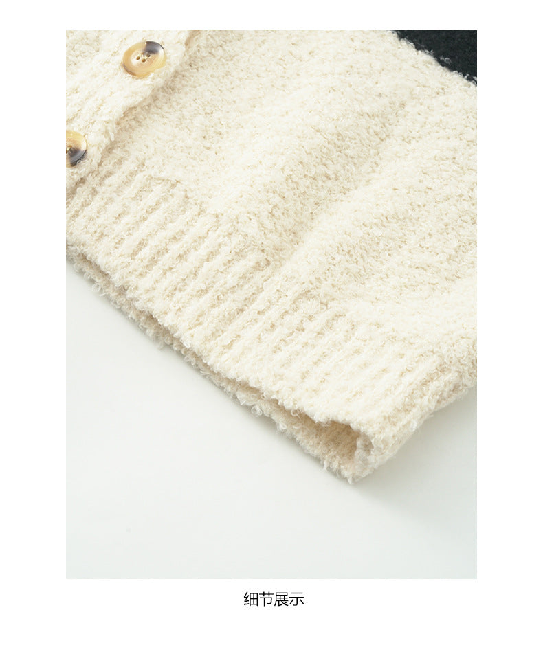 【H5511】實拍 懶懶撞色條紋開衫針織毛衣
251118