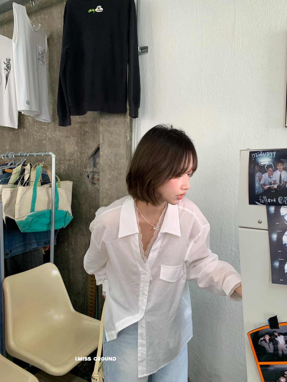 【LR2266】實拍imiss質感推薦！蕾絲苧麻長袖襯衫260305