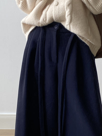 【Y82677】 實拍復古系帶加厚七分闊腿褲251023