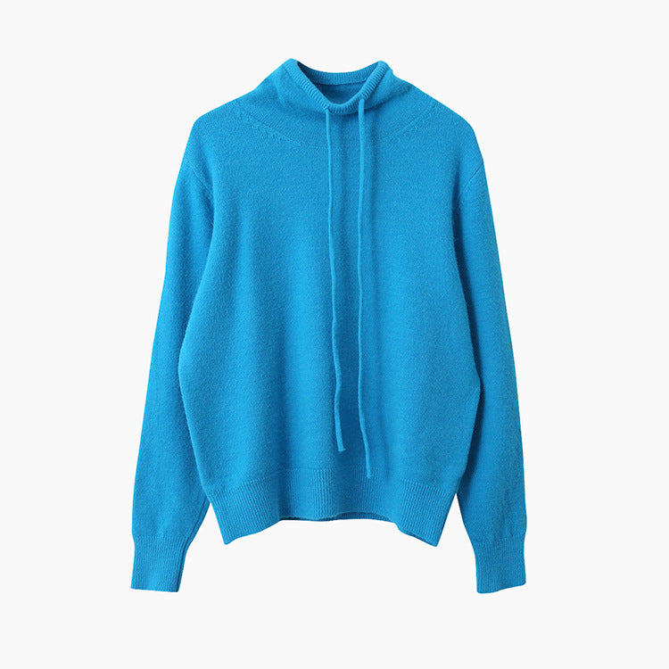 【LD3294】實拍慵懶復古立領羊駝絨針織衫251103