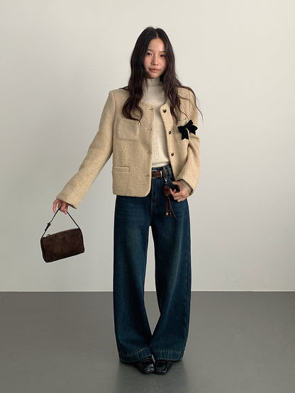 【LD9632】實拍氣質經典厚款羊毛43%白鴨絨外套（白鴨絨50%)251209