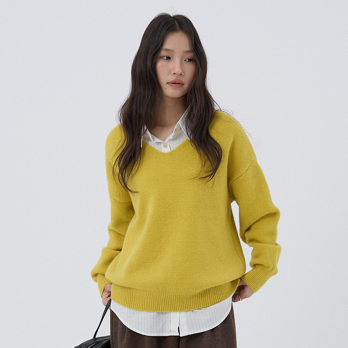 【LD003】實拍中性棉100氣質寬鬆條紋襯衫251103