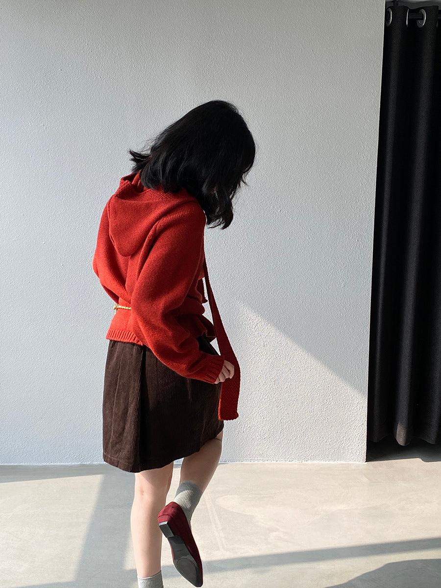 【cimz5935】實拍韓版復古針織戴帽+復古圓領針織開衫(羊毛5)251120