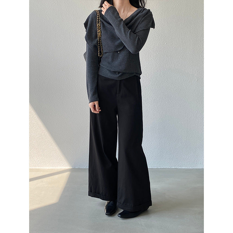 【cim1678】實拍法式高級優雅感顯瘦天絲棉直筒褲251030