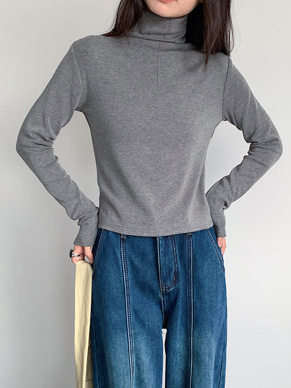 【LD11012】實拍加厚半高領6色打底長袖t恤251110