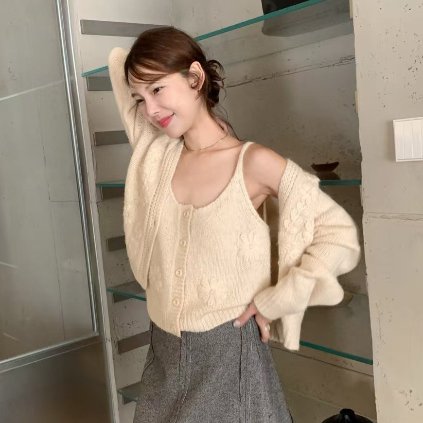 【LS991556】實拍IMISS手作質感・手工鉤花針織背心261006