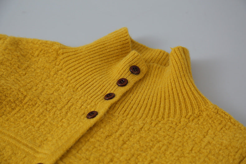 【LD11037】實拍高領開衫針織毛衣251202