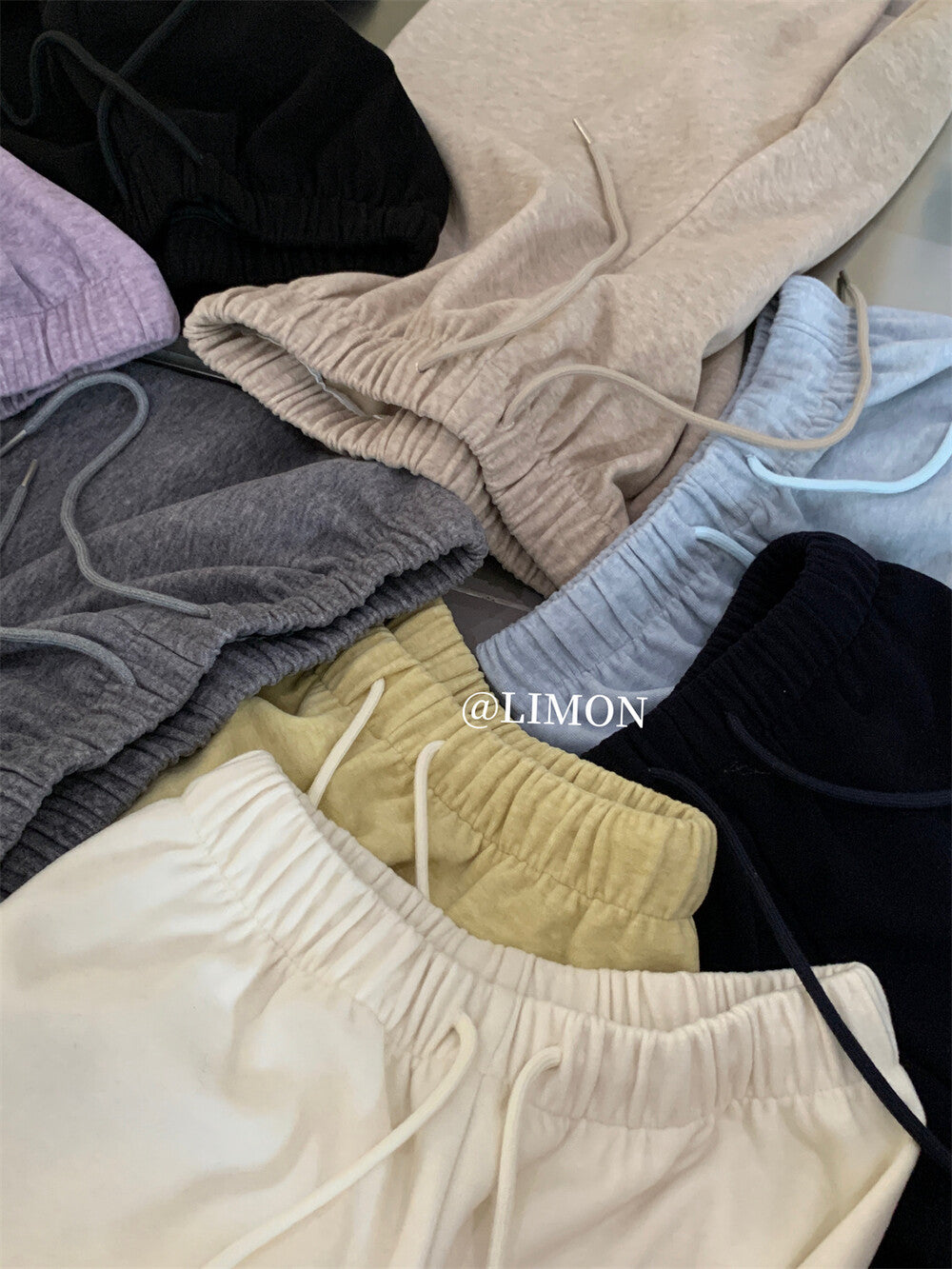 【L1185】實拍檸檬秋冬簡約羊絨抽繩直筒休閒褲251117