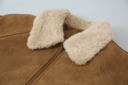 【LD3298】實拍冬季必備厚款短款麂皮絨機車外套251103