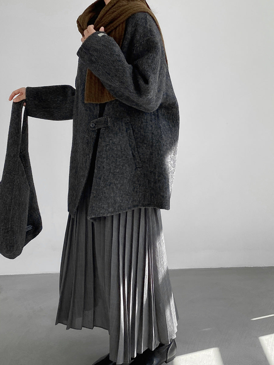 【cim2517】實拍蘇黎世冬日立領雙面呢毛呢外套大衣(100羊毛)251030