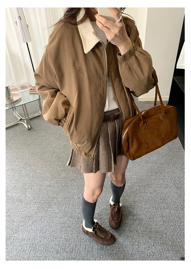 【H5489】實拍復古鋪棉保暖風衣外套251109